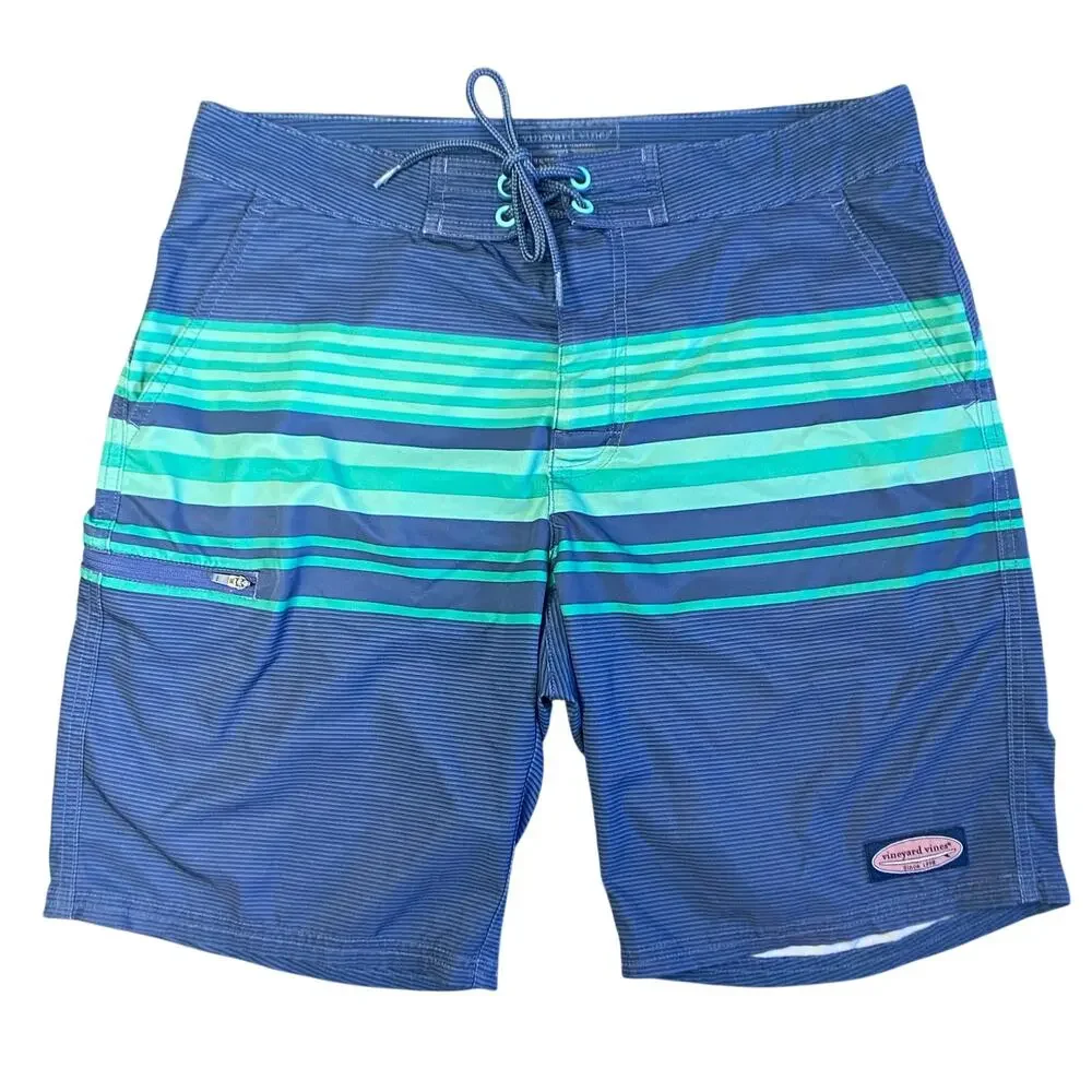 Vineyard Vines Board Shorts Swim Trunks Men Sz 30 Blue Green 11